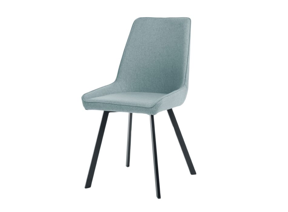 4 Cadeiras com Assento em Tecido Microfibra e Estrutura Metálica - Pêssego Viadurini