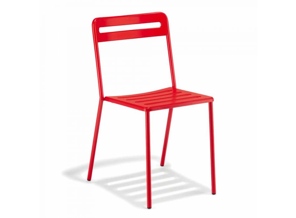 4 cadeiras de metal empilháveis para exteriores fabricadas na Itália - Yolonda