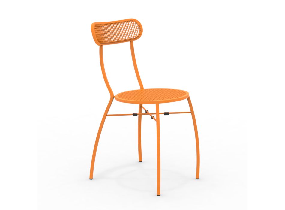 4 cadeiras de jardim de metal em cores diferentes fabricadas na Itália - Hedge Viadurini