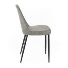 4 Cadeiras Interiores em Soft-touch de Diferentes Cores e Pernas Metálicas - Hugo Viadurini