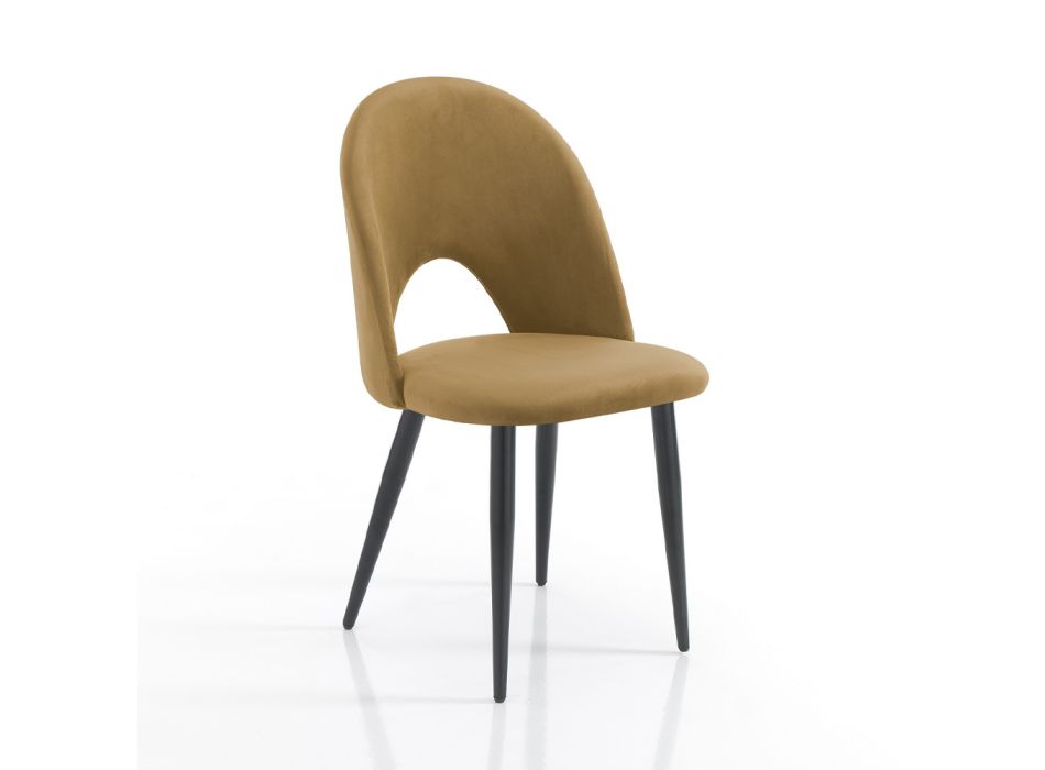 4 cadeiras internas em tecido efeito veludo de cores diferentes - Corvina Viadurini