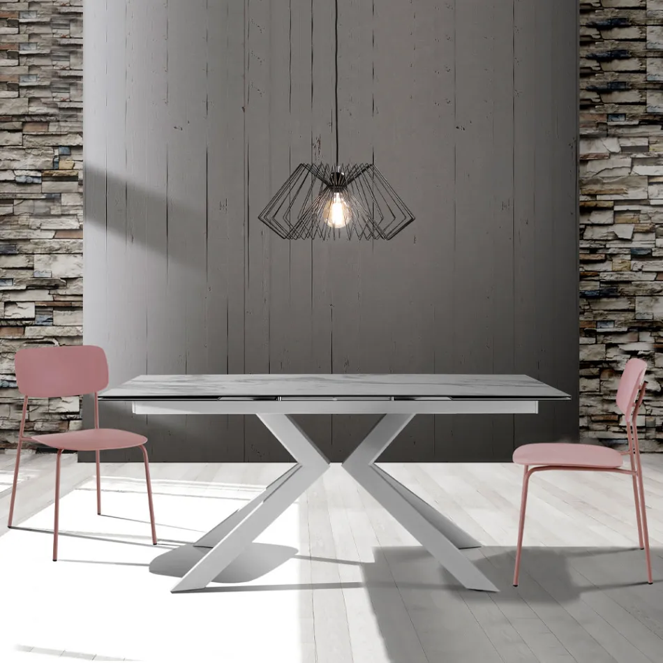 4 Cadeiras de Jantar em Aço e Polipropileno - Aquila Viadurini