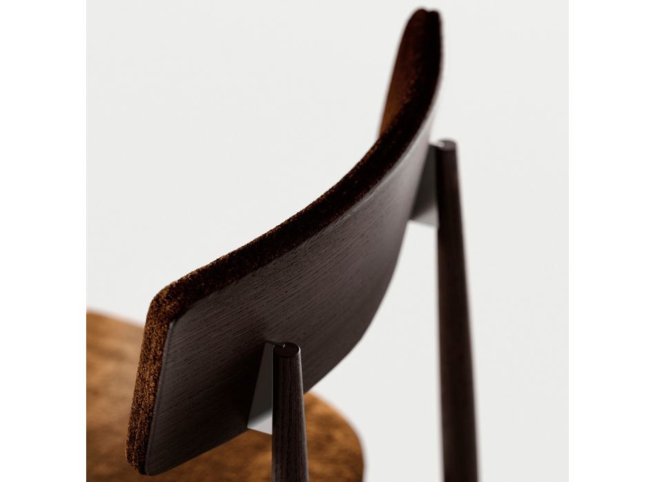 4 cadeiras de jantar em madeira maciça de freixo e tecido fabricado na Itália - Sulu Viadurini