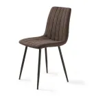 Conjunto de 4 cadeiras de sala de estar com assentos estofados em tecido de cores diferentes - Impeto Viadurini