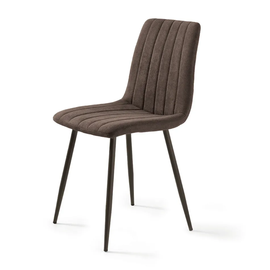 Conjunto de 4 cadeiras de sala de estar com assentos estofados em tecido de cores diferentes - Impeto Viadurini