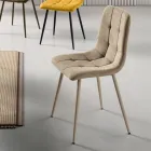 Conjunto de 4 cadeiras de sala de estar com assentos de tecido em cores diferentes - Modelo atual Viadurini