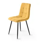 Conjunto de 4 cadeiras de sala de estar com assentos de tecido em cores diferentes - Modelo atual Viadurini