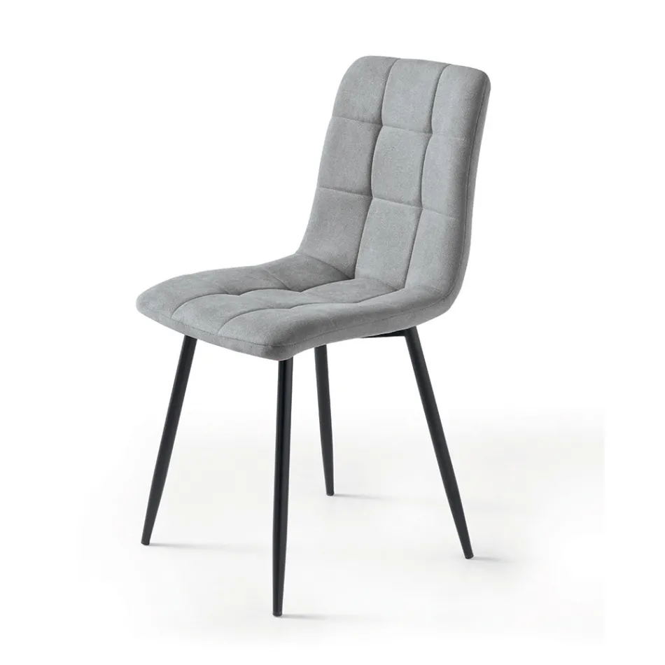 Conjunto de 4 cadeiras de sala de estar com assentos de tecido em cores diferentes - Modelo atual Viadurini