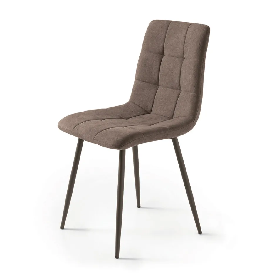 Conjunto de 4 cadeiras de sala de estar com assentos de tecido em cores diferentes - Modelo atual Viadurini