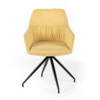 4 Cadeiras de Sala com Assento em Tecido e Estrutura e Pernas Metálicas - Pinho Viadurini