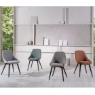 4 Cadeiras para Sala com Assento em Tecido e Estrutura em Madeira Maciça - Passion Viadurini