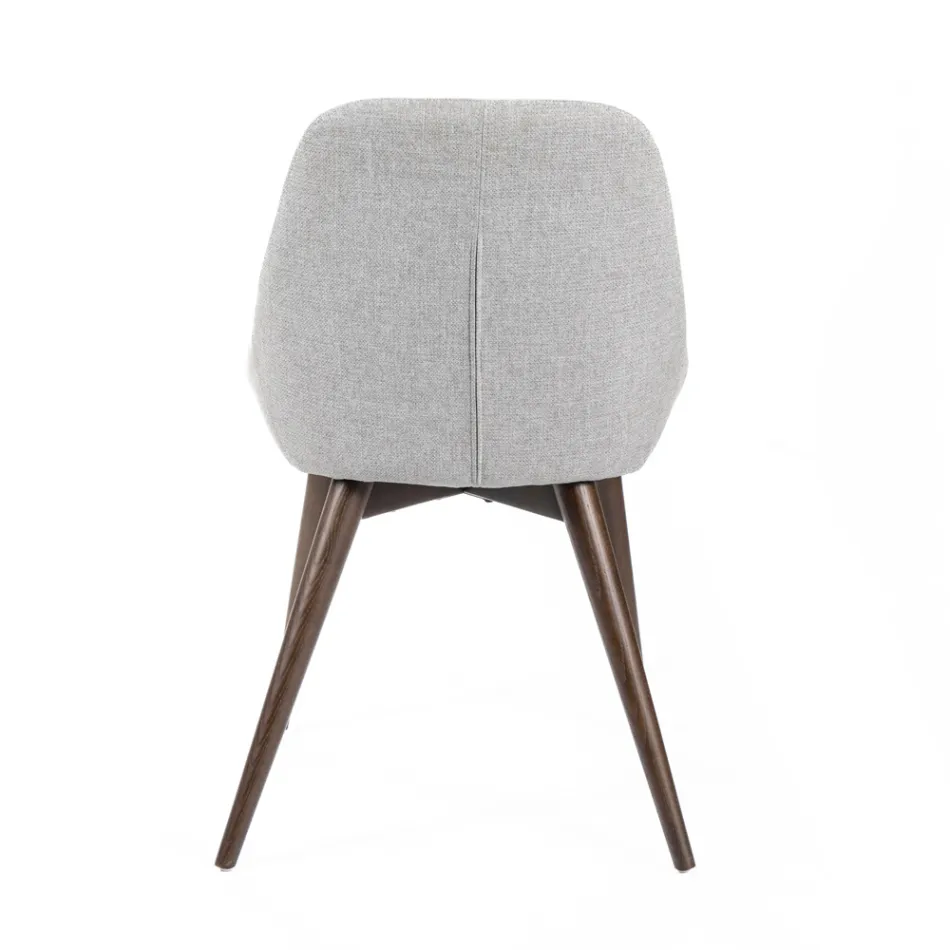 4 Cadeiras para Sala com Assento em Tecido e Estrutura em Madeira Maciça - Passion Viadurini