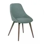 4 Cadeiras para Sala com Assento em Tecido e Estrutura em Madeira Maciça - Passion Viadurini