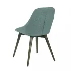 4 Cadeiras para Sala com Assento em Tecido e Estrutura em Madeira Maciça - Passion Viadurini