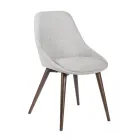 4 Cadeiras para Sala com Assento em Tecido e Estrutura em Madeira Maciça - Passion Viadurini