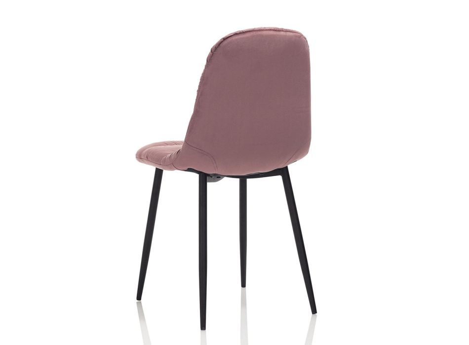 4 cadeiras para sala em metal preto e veludo - Omar Viadurini