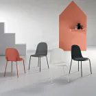 Conjunto de 4 cadeiras de sala de estar em polipropileno com estrutura metálica - Dinamo Viadurini