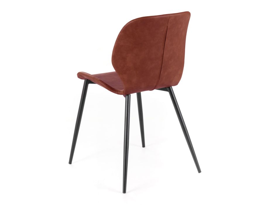 4 Cadeiras para Sala em Soft-touch de Diferentes Cores e Pernas Metálicas - Spritz Viadurini