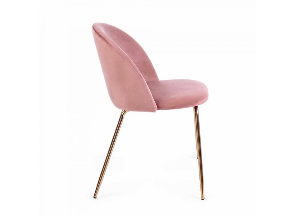 4 Cadeiras Design Estofadas em Veludo com Estrutura de Aço Homemotion - Dania Viadurini
