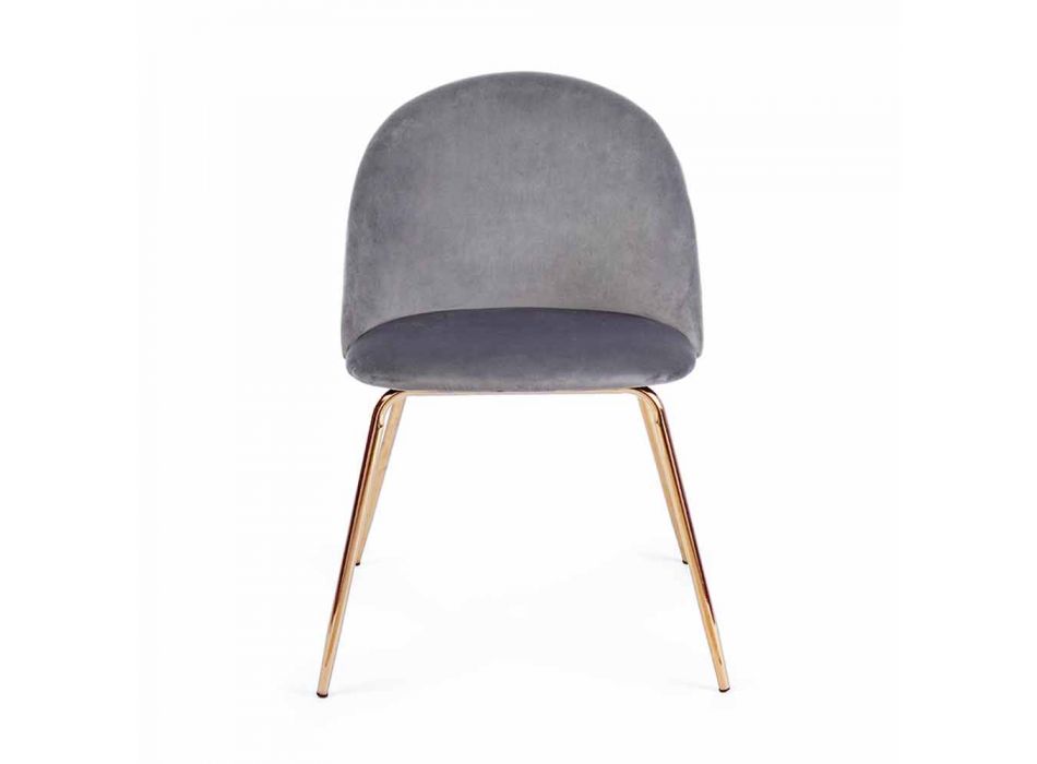 4 Cadeiras Design Estofadas em Veludo com Estrutura de Aço Homemotion - Dania