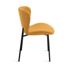 Conjunto de 4 cadeiras estofadas em tecido bouclè com estrutura de metal preto - Tiziana Viadurini