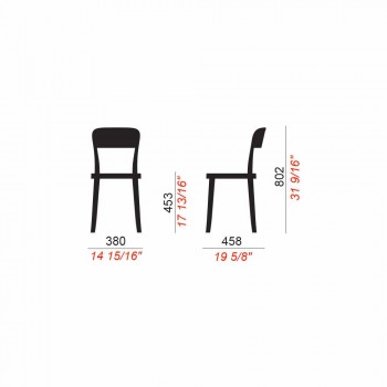 4 Cadeiras empilháveis de exterior de polipropileno fabricadas na Itália Design - Alexus