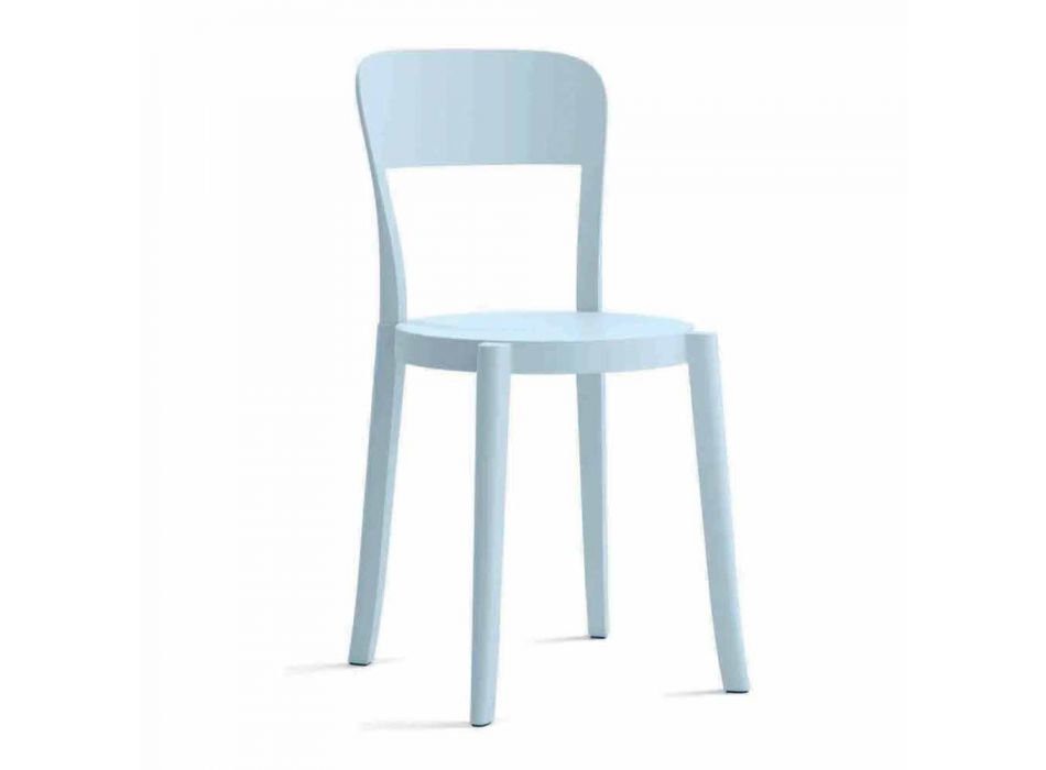 4 Cadeiras empilháveis de exterior de polipropileno fabricadas na Itália Design - Alexus Viadurini