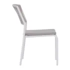 Conjunto de 4 cadeiras de jardim empilháveis em alumínio e corda - Lunaris Viadurini