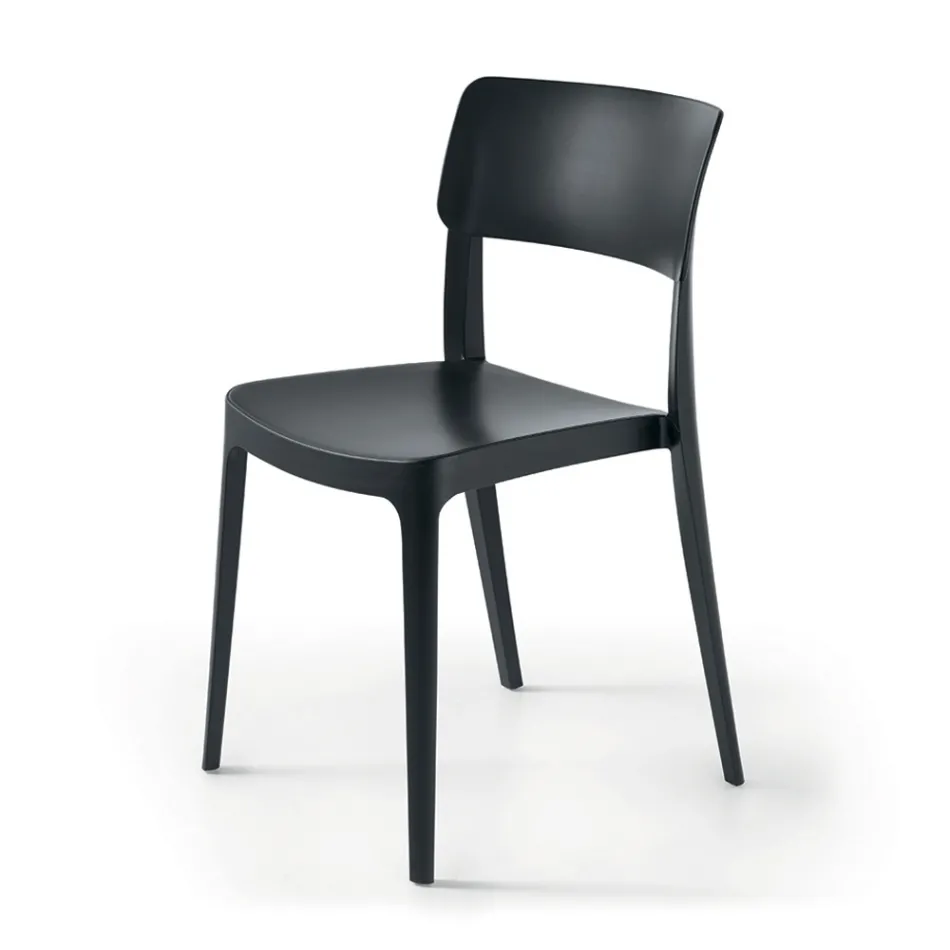 Conjunto de 4 cadeiras empilháveis de polipropileno para sala de estar em cores diferentes - Slancio Viadurini