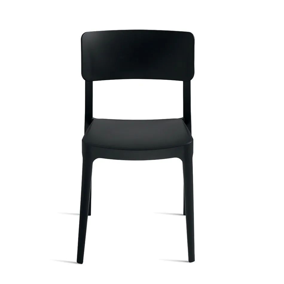 Conjunto de 4 cadeiras empilháveis de polipropileno para sala de estar em cores diferentes - Slancio Viadurini