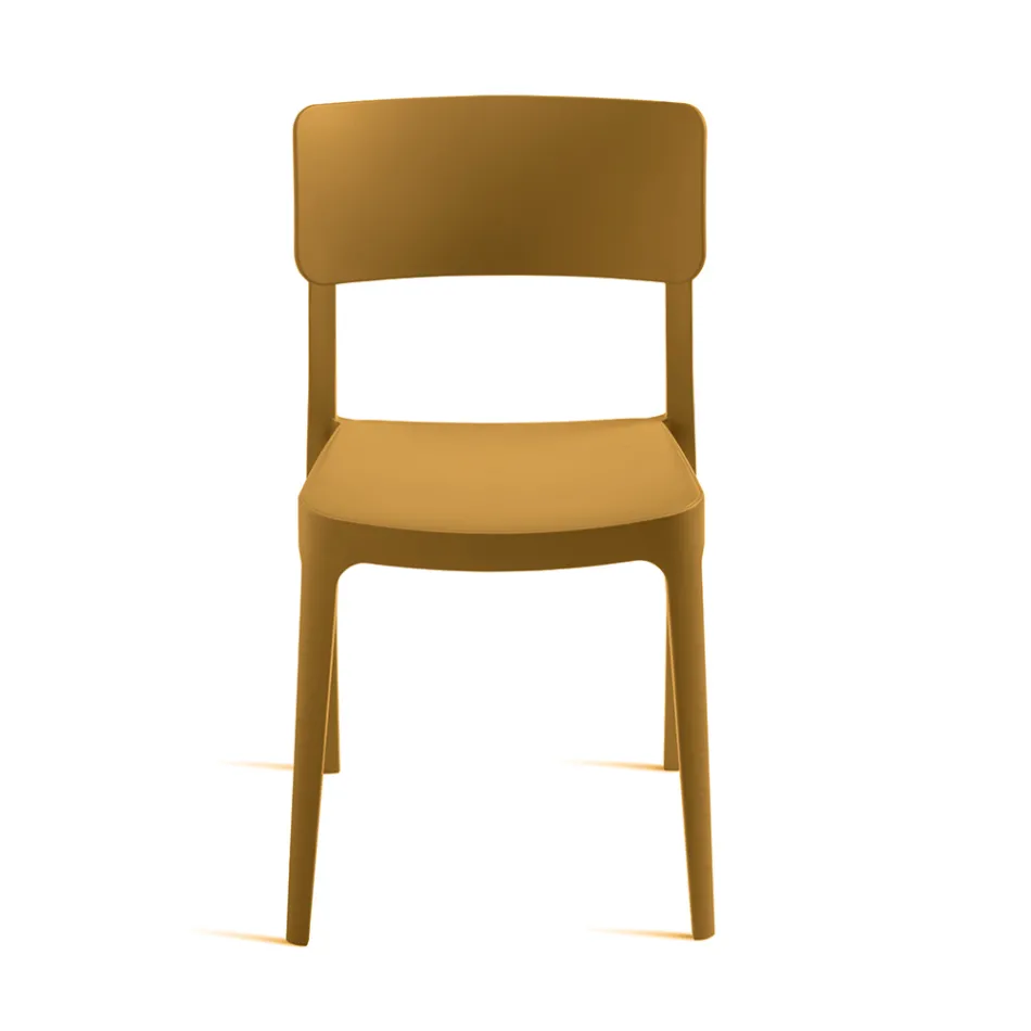 Conjunto de 4 cadeiras empilháveis de polipropileno para sala de estar em cores diferentes - Slancio Viadurini