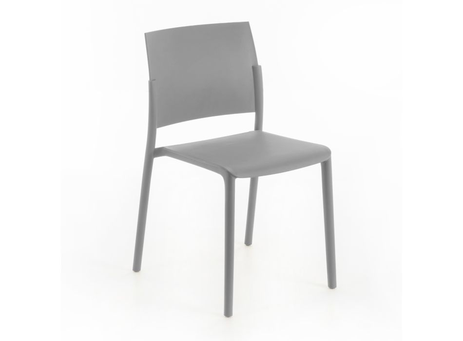 4 cadeiras empilháveis inteiramente feitas de polipropileno em diversas cores - Mojito Viadurini