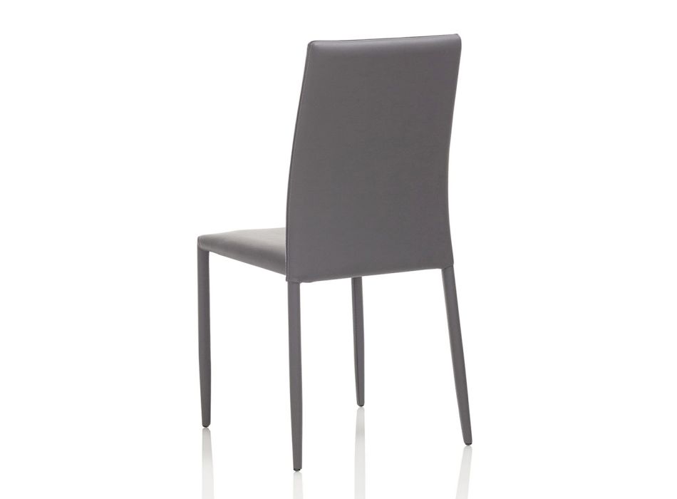 4 Cadeiras Metálicas Totalmente Revestidas em Imitação de Couro - Rania Viadurini