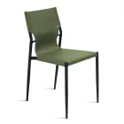 Conjunto de 4 cadeiras em couro sintético colorido com base de metal pintado - Comédia Viadurini