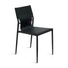 Conjunto de 4 cadeiras em couro sintético colorido com base de metal pintado - Comédia Viadurini