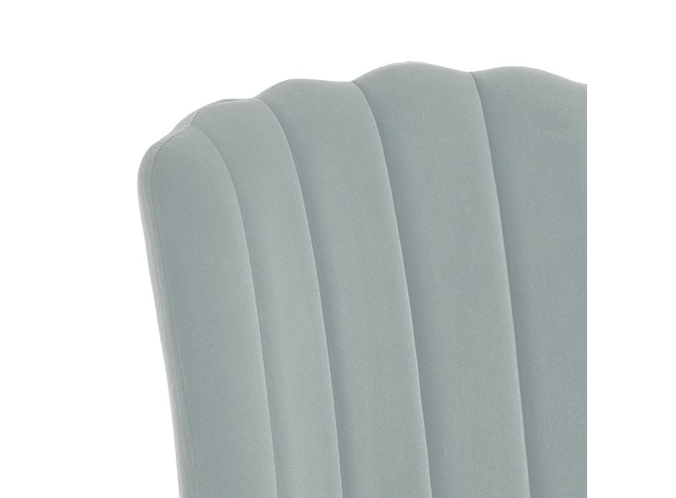 4 cadeiras em tecido de microfibra efeito veludo cinza - damasco Viadurini