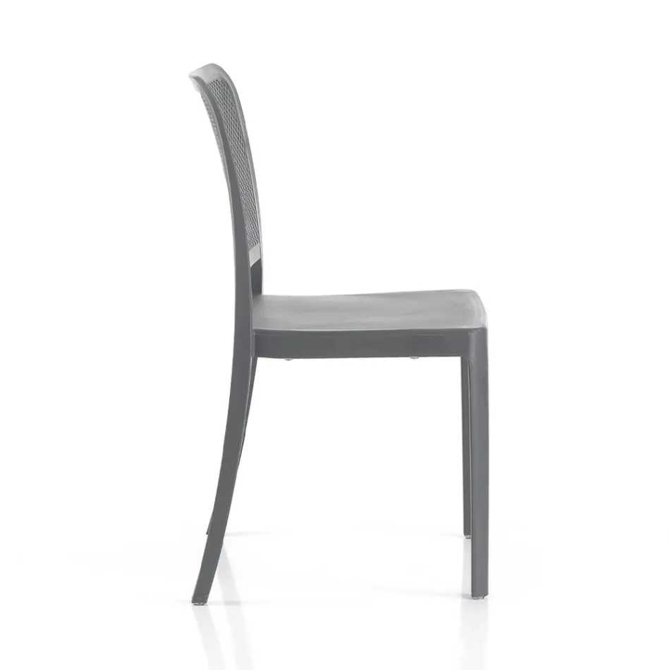 4 cadeiras empilháveis internas e externas em polipropileno - Peacock Viadurini