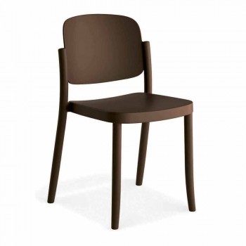 4 Cadeiras exteriores empilháveis modernas em polipropileno Made in Italy - Bernetta