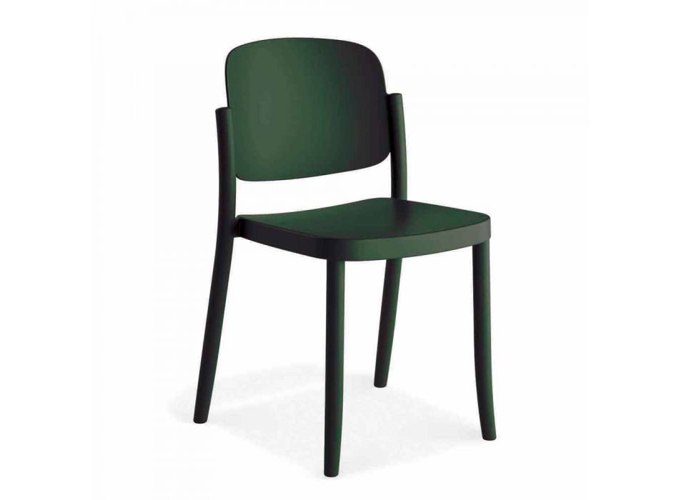4 Cadeiras exteriores empilháveis modernas em polipropileno Made in Italy - Bernetta
