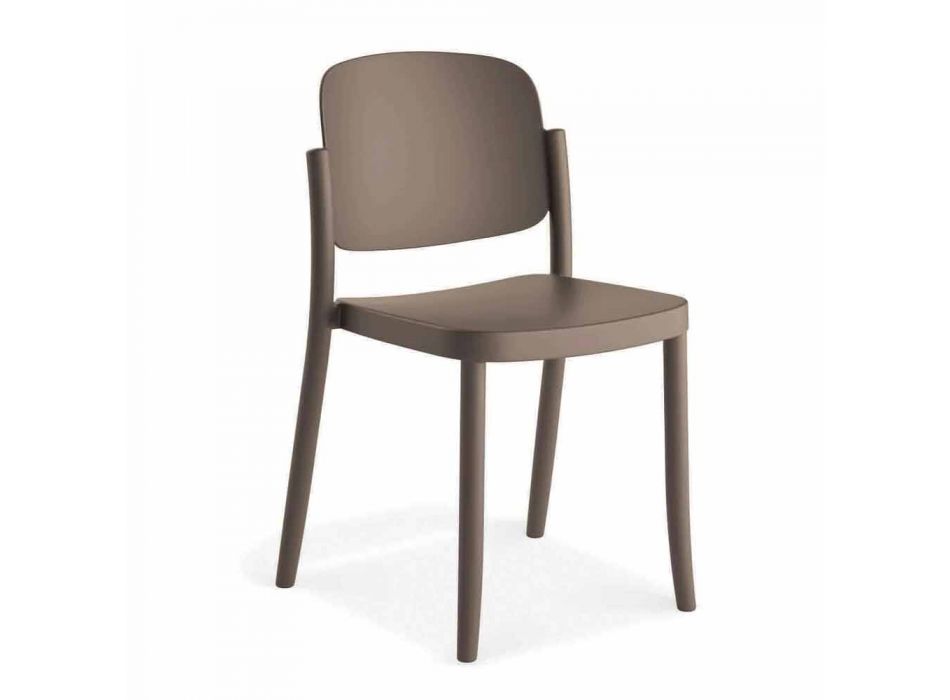4 Cadeiras exteriores empilháveis modernas em polipropileno Made in Italy - Bernetta Viadurini