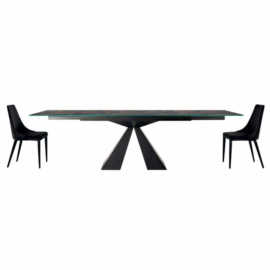 4 cadeiras modernas de aço com assento acolchoado de veludo fabricadas na Itália - Nirvana Viadurini