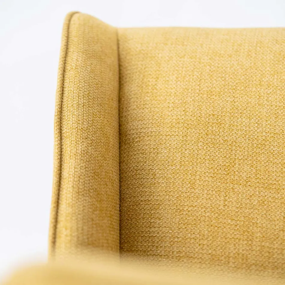 4 Cadeiras para Sala em Tecido de Diferentes Cores e Madeira - Baunilha Viadurini