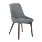 4 Cadeiras para Sala em Tecido de Diferentes Cores e Madeira - Baunilha Viadurini