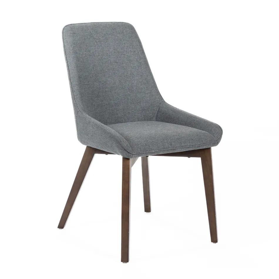4 Cadeiras para Sala em Tecido de Diferentes Cores e Madeira - Baunilha Viadurini