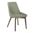 4 Cadeiras para Sala em Tecido de Diferentes Cores e Madeira - Baunilha Viadurini