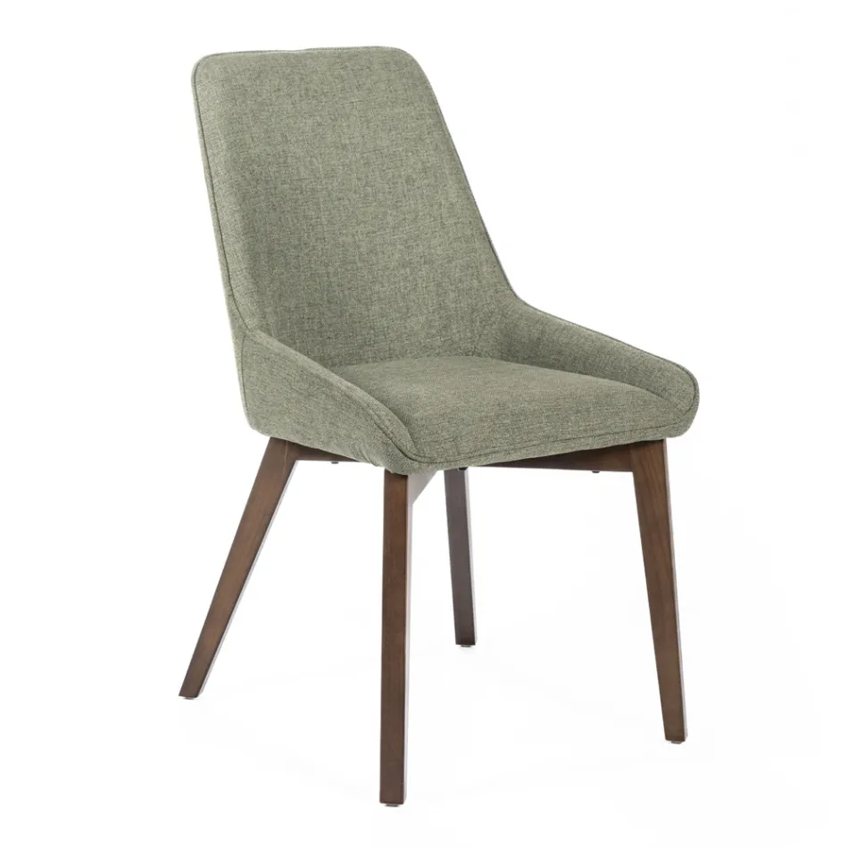 4 Cadeiras para Sala em Tecido de Diferentes Cores e Madeira - Baunilha Viadurini