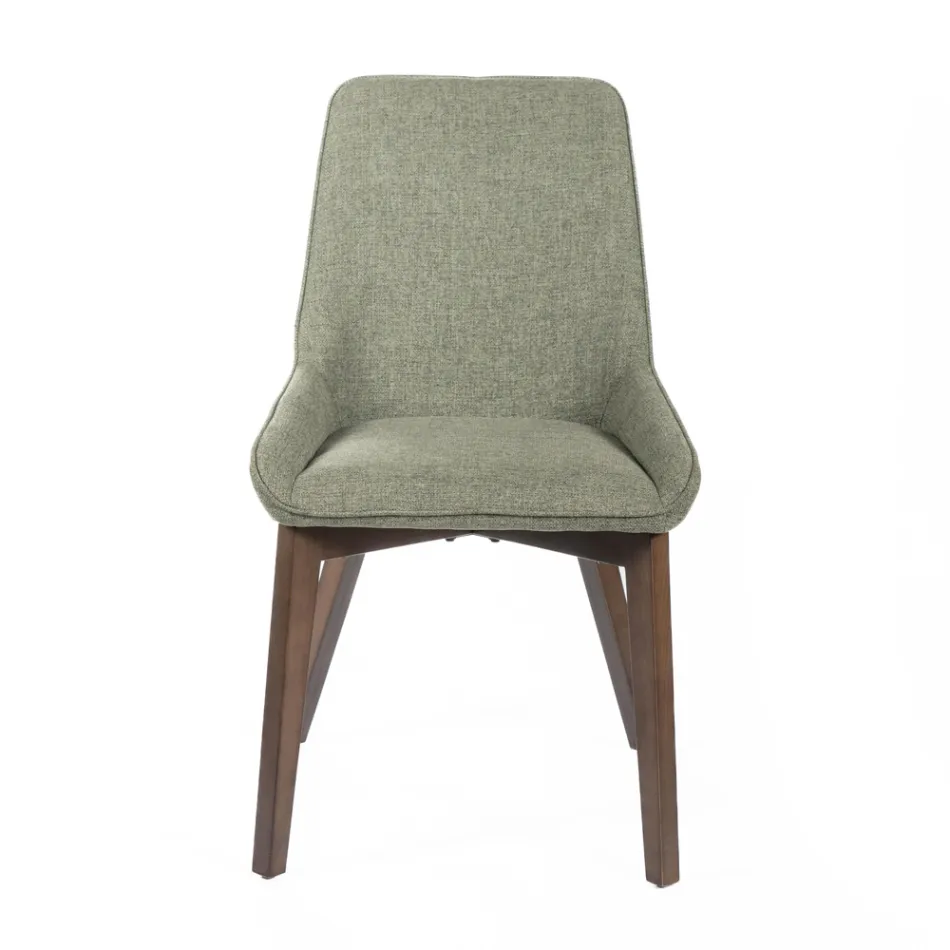 4 Cadeiras para Sala em Tecido de Diferentes Cores e Madeira - Baunilha Viadurini