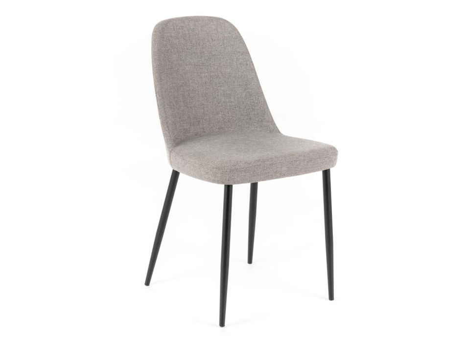4 cadeiras para sala em tecido de diversas cores e metal - Tuberosa Viadurini