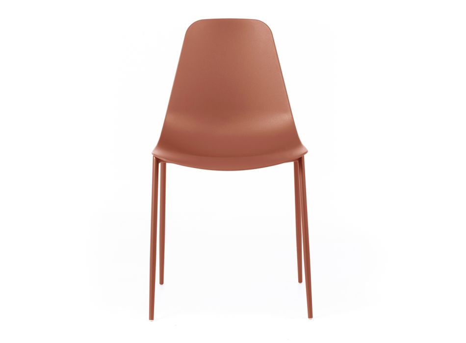 4 Cadeiras Confeccionadas com Assento em Polipropileno e Pernas Metálicas - Mary Viadurini