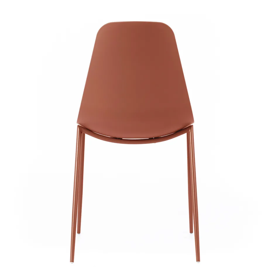 4 Cadeiras Confeccionadas com Assento em Polipropileno e Pernas Metálicas - Mary Viadurini